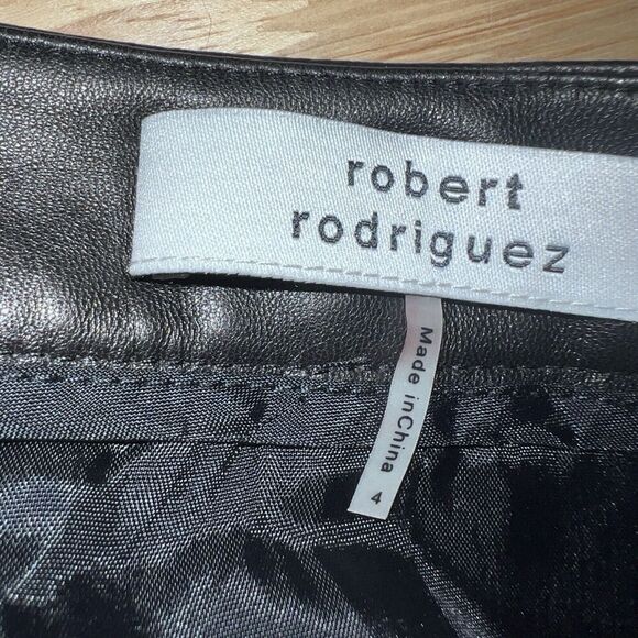 Robert Rodriguez Skirt Gray Tweed Wool & Black Leather Accent Bow Pockets Size 6 - Picture 4 of 6